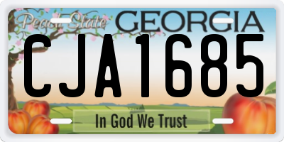 GA license plate CJA1685