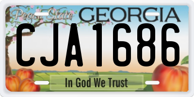 GA license plate CJA1686