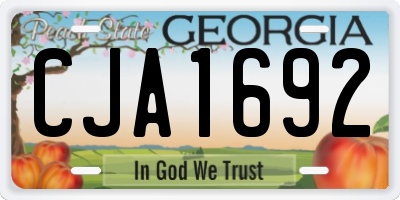 GA license plate CJA1692
