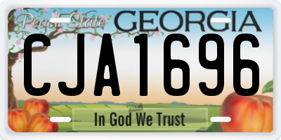 GA license plate CJA1696