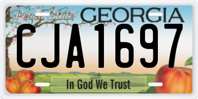 GA license plate CJA1697