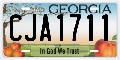 GA license plate CJA1711