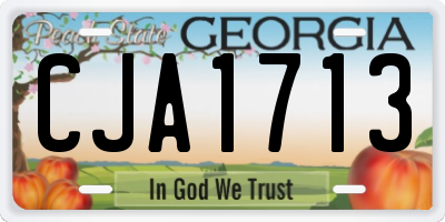 GA license plate CJA1713