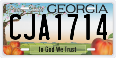 GA license plate CJA1714