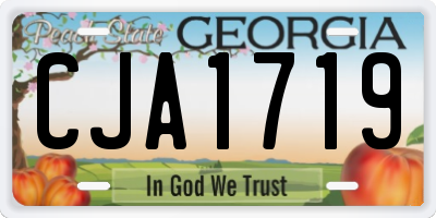 GA license plate CJA1719