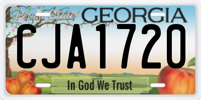 GA license plate CJA1720