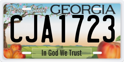 GA license plate CJA1723
