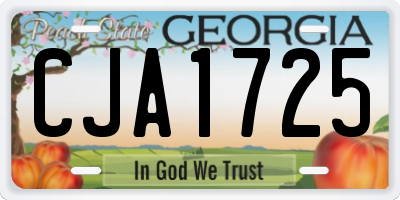 GA license plate CJA1725