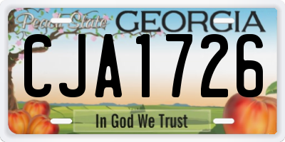 GA license plate CJA1726