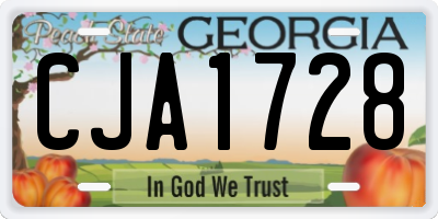 GA license plate CJA1728
