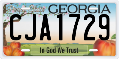 GA license plate CJA1729