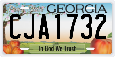 GA license plate CJA1732