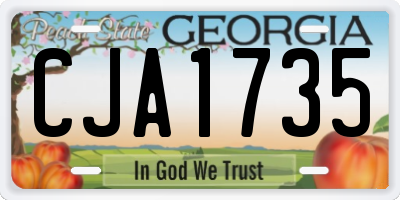 GA license plate CJA1735
