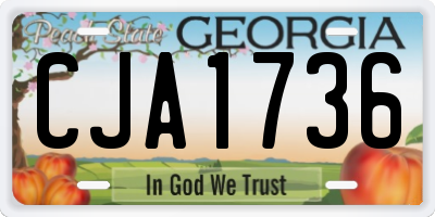 GA license plate CJA1736