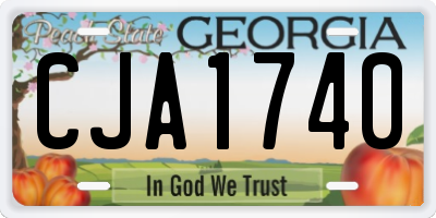 GA license plate CJA1740