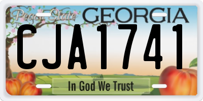 GA license plate CJA1741