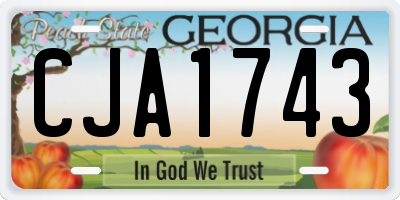 GA license plate CJA1743