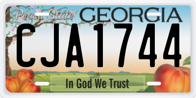 GA license plate CJA1744