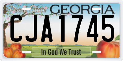 GA license plate CJA1745