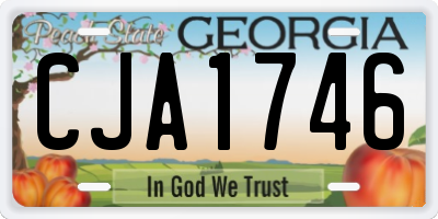 GA license plate CJA1746
