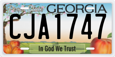 GA license plate CJA1747