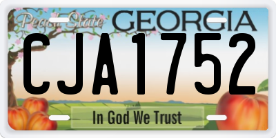 GA license plate CJA1752