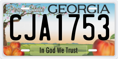 GA license plate CJA1753