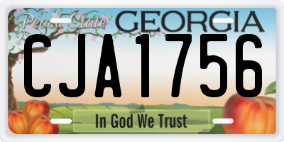 GA license plate CJA1756