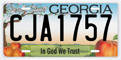 GA license plate CJA1757