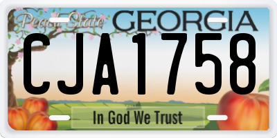 GA license plate CJA1758