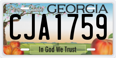 GA license plate CJA1759