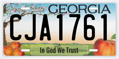 GA license plate CJA1761