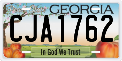 GA license plate CJA1762