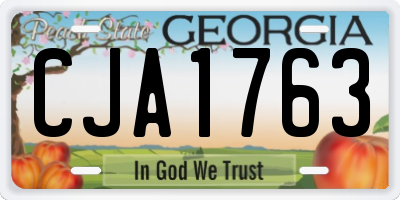 GA license plate CJA1763