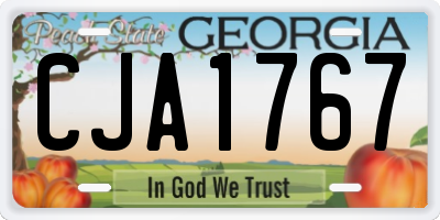 GA license plate CJA1767