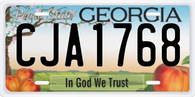 GA license plate CJA1768
