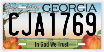 GA license plate CJA1769