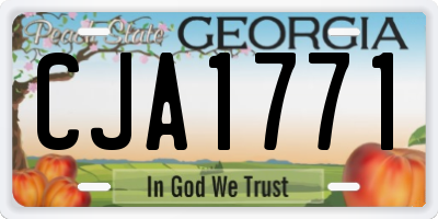 GA license plate CJA1771