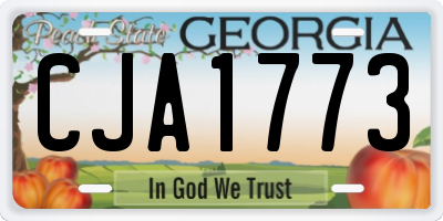 GA license plate CJA1773