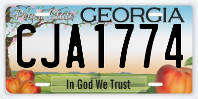 GA license plate CJA1774