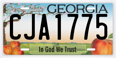 GA license plate CJA1775