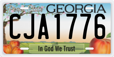 GA license plate CJA1776