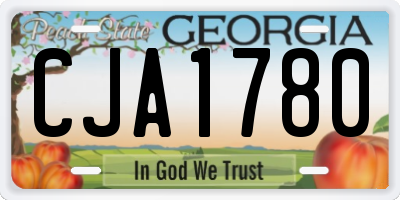 GA license plate CJA1780