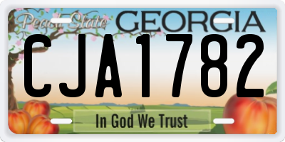 GA license plate CJA1782