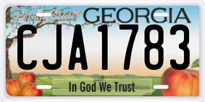 GA license plate CJA1783
