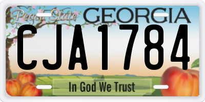 GA license plate CJA1784