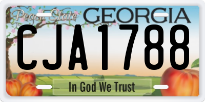 GA license plate CJA1788