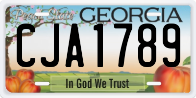 GA license plate CJA1789