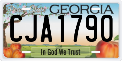 GA license plate CJA1790