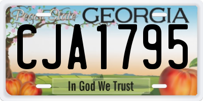 GA license plate CJA1795